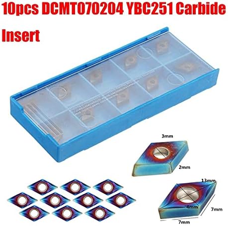 Cortador de moagem de superfície 10 pedaços de nano azul hrc45 dcmt070204 ybc251 inserções de carboneto