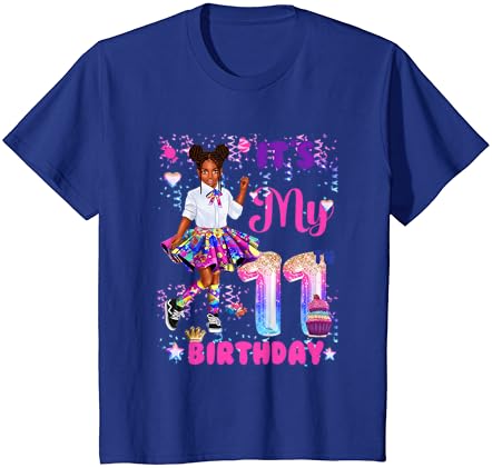 Garota negra afro-americana de 11 anos é minha camiseta de 11 anos