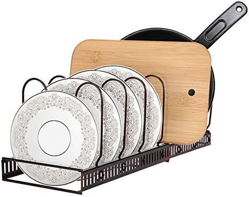 Teerwere Pan Rack Pan de serviço pesado Organizador segura frigideiras de ferro fundido forno grades de