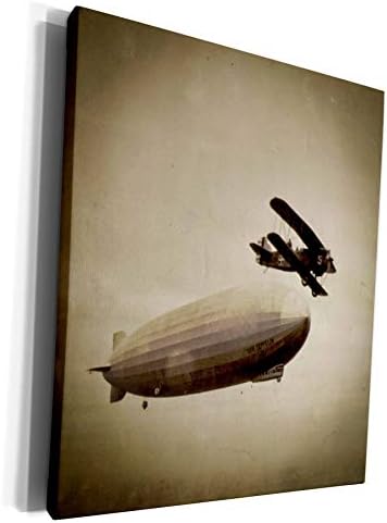 3drose the Graf Zeppelin que se aproxima da cidade de Nova York. - embrulho de tela de grau de museu