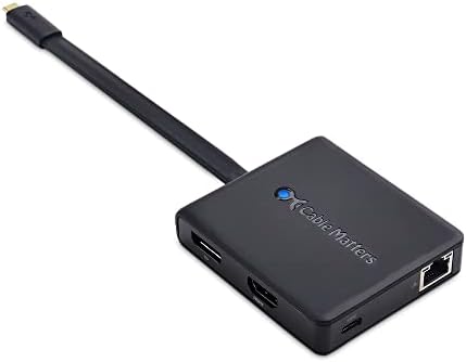 Cable Matters USB C Hub com HDMI, DisplayPort, VGA, USB 2.0, Ethernet Fast, Charging 60W - Thunderbolt 4 / USB4