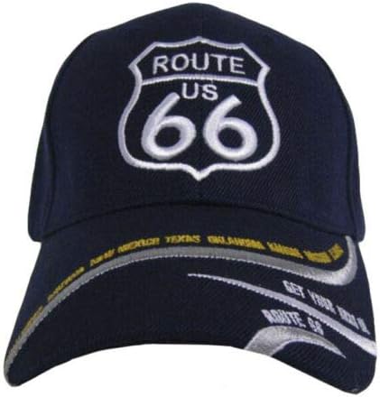 Ventos do comércio Rota Rte 66 Get Your Kicks States Lista da Marinha Cap cap981b de chapéu azul marinho