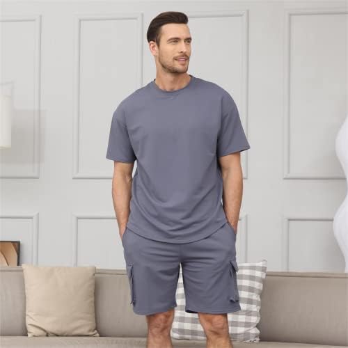 OPOMELO Mens Setos curtos de 2 peças - roupas casuais de suor de manga curta de verão para homens