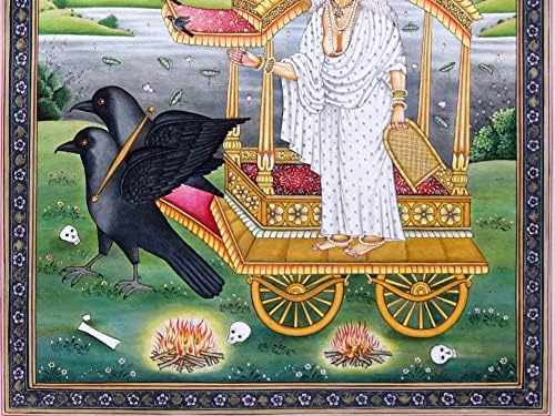 Índia exótica Mahavidya dhumavati - pintura de cor de água no papel