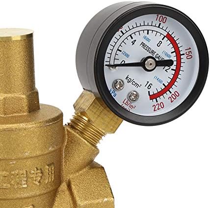 Redutor de pressão DN20 Redutor de pressão de água ajustável de latão com medidor de medidor