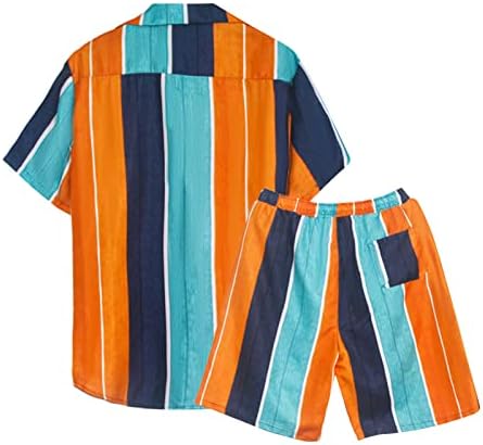Roupas de trilhas de 2 peças para homens camisa havaiana de moda de lapela e cenários curtos roupas de