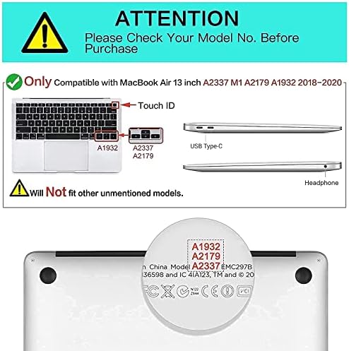Mosis Compatível com MacBook Air 13 polegadas Caso 2020 2019 2018 Release A2337 M1 A2179 A1932, caixa
