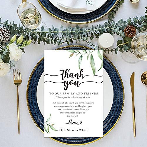 GRESTIDEAWORKSHOP 50 Recepção de casamento Cartões de agradecimento - Greenery Agradecendo a mesa