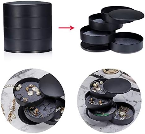 Pastewel de jóias de 4 camadas Organizador da caixa anéis de torre de brincos Brincos de armazenamento