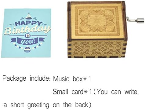 Caixa de música Feliz aniversário Presentes para meninos, meninas, amigos - 18 Nota Mecanismo de madeira Caixa de música manivenciada