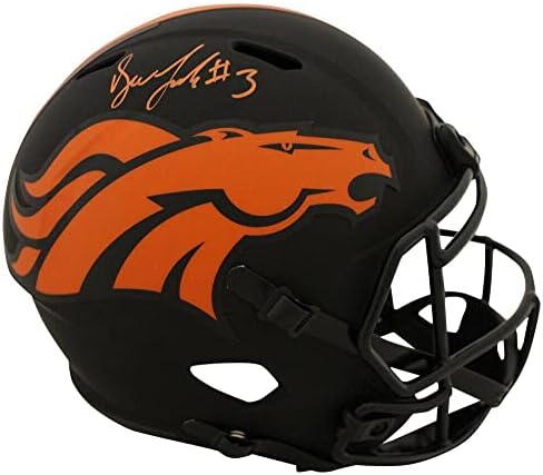 Drew Lock autografou/assinado Denver Broncos Eclipse Réplica Capacete JSA 26961 - Capacetes NFL autografados