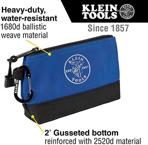 Klein Tools 55559 Bolsa de ferramentas de bolsa de zíper de stand-up, 2-pacote e 5139 bolsa de zíper,