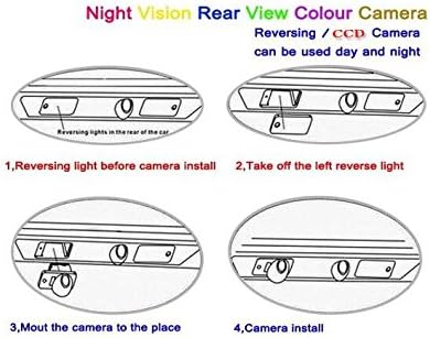 Reverse de backup de câmera / câmera de estacionamento / hd ccd rca ntst pal / placa lâmpada