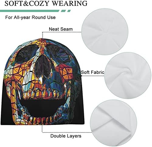 Baikutouan Style Tribal Colored Skull Print Fiz chapéus para homens Mulheres com design de caveira