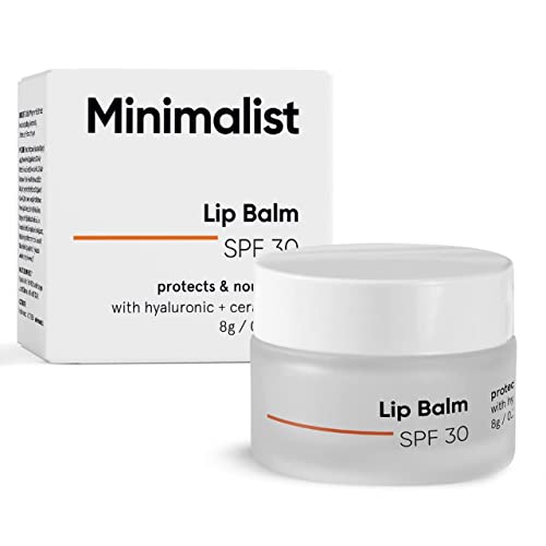 SPF 30 Bálsamo labial com ceramidas e ácido hialurônico | Proteção e nutrição labiais | Para mulheres e homens