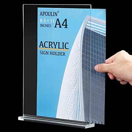Suporte de sinal de acrílico - 6 pacote de papel clear titular t forma t holdtop acrílico de desktop titular de 8,5 x 11 polegadas
