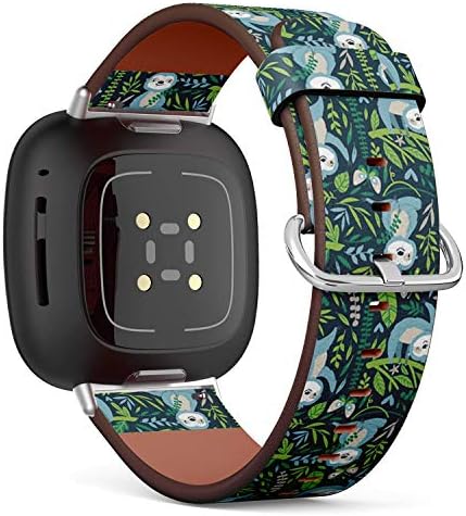 Smoddix Substacement Band compatível com Fitbit Sense/Fitbit Versa 3, pulseira de pulseira de couro