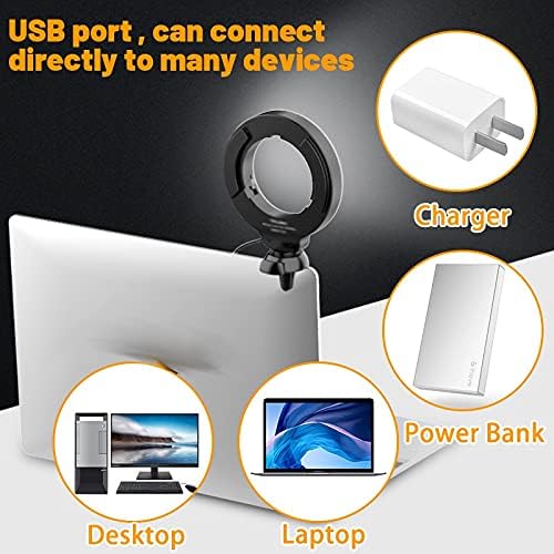 Luz da conferência de videoconferência YGQZM 4 '' 10cm anel de selfie para laptop PC Webcam Light com clipe