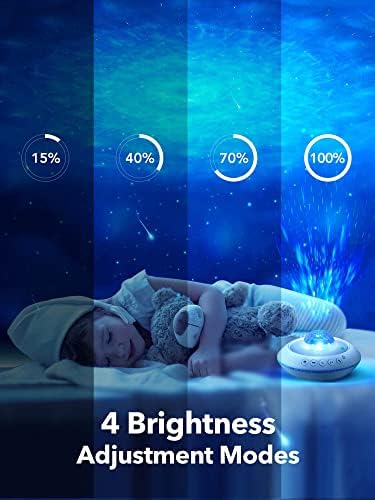 Onefire Kids Night Lights for Kids Room, Bluetooth Music Night Light Projector, 360 Timer rotativo Luzes de projetor para quarto, 12 cor para alterações de cores Projector de bebê, Remote Kids Projector Star Night Light Light