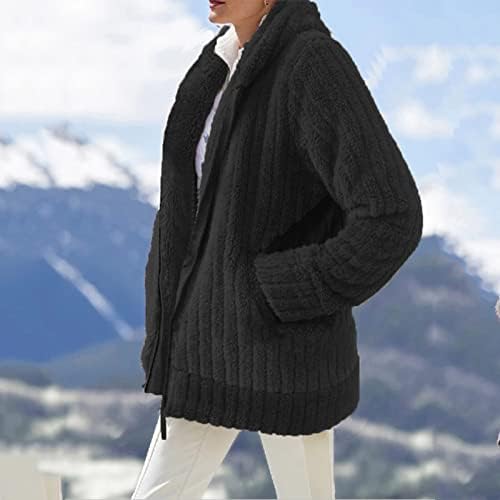 Jaquetas para mulheres, casacos abertos senhoras ao ar livre de manga longa clássica capuz de capuz