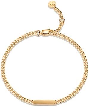 Pavoi 14K Bracelete de corrente leve de ouro | Link para meio -fio e pulseiras de corrente de cabo para mulheres