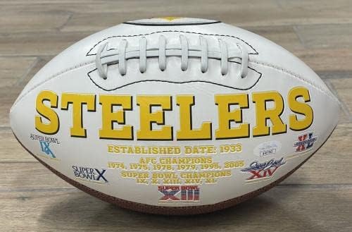 Jack Ham assinou o Pittsburgh Steelers Logo Football com JSA Coa ~ NFL Hof 88 ~ Hamm - Bolinhos autografados