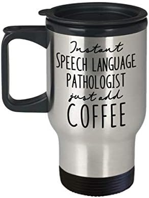 Patologista da linguagem da fala caneca de viagem isolada - instantâneo Basta adicionar café -