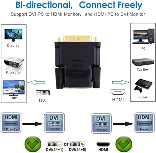 U-M Adaptador de cabo do conversor de ouro DVI para fêmea DVI para HDMI DVI DVI DVI para HDMI Compatível
