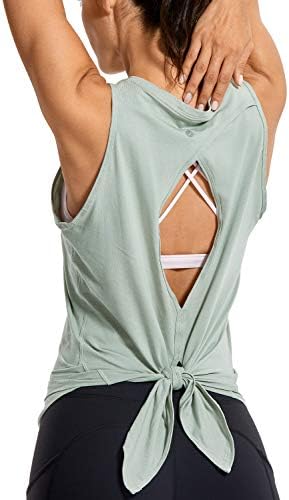 Tamas de treino de algodão Pima de Yoga Crz Yoga Tamas de tanque de amarração camisetas sem mangas