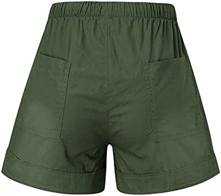 Shorts curtos para mulheres no verão casual verão leve cintura elástica elástica coloração sólida bermuda