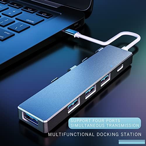 Adaptador multitor do hub USB c Hub 4 em 1 USB-C Hub com Charging 1* USB 3.0, 3* USB 2.0SD/TF Reader