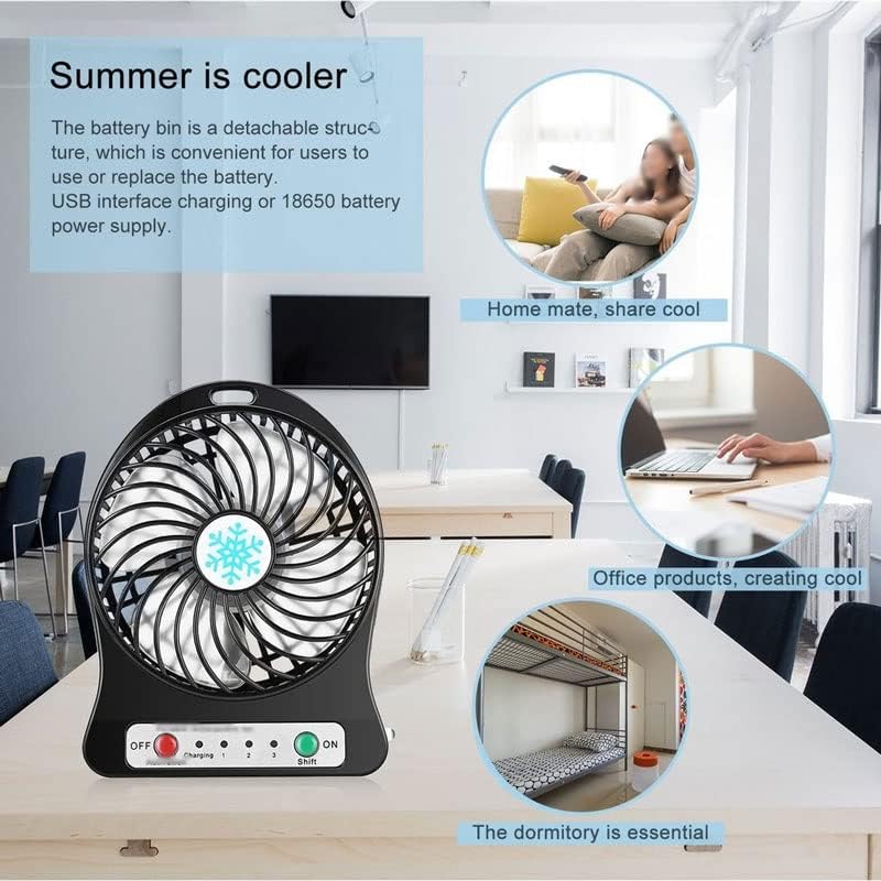 n/um ventilador recarregável portátil LED FABRO Air Cooler Mini Desesça USB Hand Hold Desktop Fan Cofriamento Home Air Condicionador