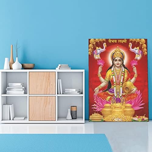 Deidade Hindu Deidade Arte da parede Lakshmi Lotus Seat Goddess Wall Art Arte religiosa Arte da parede Posters