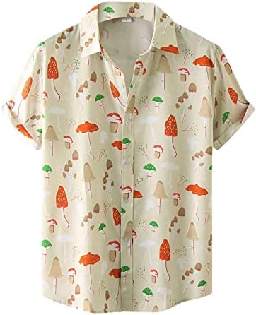 Camisas de verão para homens impressão de mangas curtas Botões solteiros blusas de camisa casual tops de