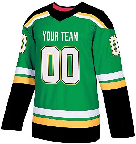 Green Custom Ice Hockey Jersey for Men Women Youth S -8XL Nome e números costurados - projete o seu