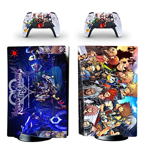 Jogo The Sora Kingdom Role-Playing PS4 ou PS5 Skin Stick Hearts para PlayStation 4 ou 5 Console e 2 controladores Decalque Vinil V11059