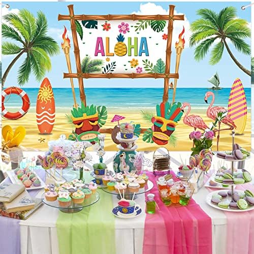Aloha Tropical Party Decorações de praia Passo -cenário - Decorações de festas havaianas Decorações de festas