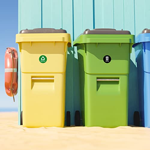 Pacote de 2 adesivos de reciclagem para lixo pode redonde