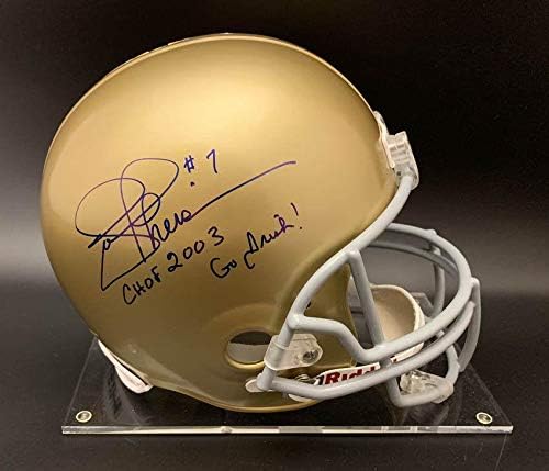 Joe Theismann assinou o capacete de Notre Dame + CHOF 2003 ITP PSA/DNA autografado - Capacetes da faculdade