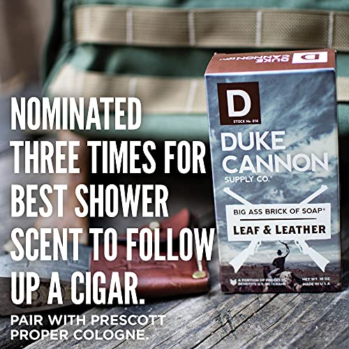 Duke Cannon Supply Co. Big trujão de barra de sabão para homens Leaf + Leather Multi-Pack-Grade