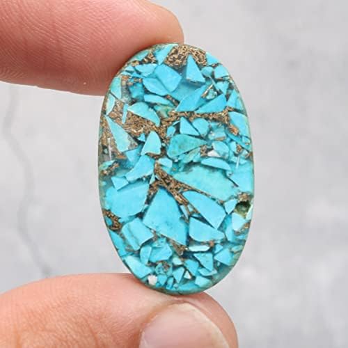 Real-Gems 27,5 ct. Loue Natural Copper Turquesa Brilhante Oval Cut Gemstone, para joias que produzem pedra