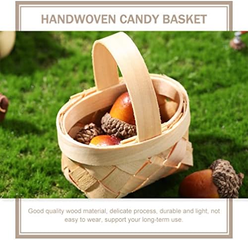 Hemoton Candy Bulk 15Pack Boys Basket Basket Mini Casquete de madeira, estatuetas para mini decoração de artesanato em casa 2. 55x1. 97x1. Grama de cesta de Páscoa 38 polegadas Cesta de cesta de Páscoa Candy a granel