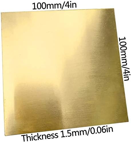 Folha de latão de Yiwango 1,5 mm x 300 mm x 300 mm para artesanato de metalia DIY Várias folhas