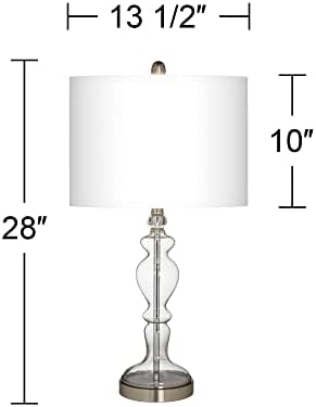 POSTINI EURO Design Lâmpada de mesa moderna 28 Alto de gama clara de vidro de vidro de castiça Beringuela de berinjela roxa Faux Silk Fabric Somb