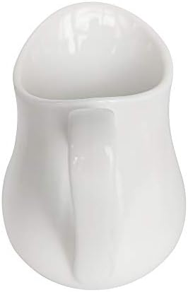 Sizikato clássico puro creme de cerâmica branca com alça, jarra de creme de leite de café de 8 oz.