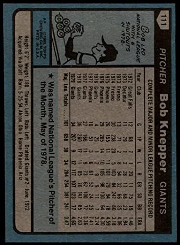 1980 Topps 111 Bob Knepper San Francisco Giants NM+ Giants