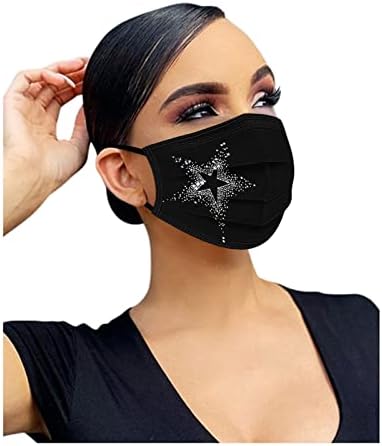 JMETRIE 50pc Rhinestones Máscara facial descartável para adulto, máscara de proteção ao ar livre Tampa de