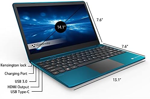 Gateway mais novo laptop 14,1 FHD em Blue Intel Core i5-1135g7 Quad-core até 4.2 Processador 16 GB