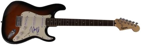 Dan Reynolds assinou autógrafo em tamanho real stratocaster guitar
