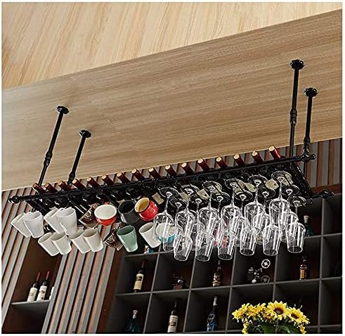 Ornamentos de vinícolas de vinhos aserveal ornamentos de vinhos de vinhos de cabeça para baixo portadores de caneca de vinhos rack rack racks teto de decoração criativa prateleira de armazenamento metal preto de alta capacidade de alta capacidade